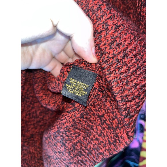 Lee Women's Long Sleeve Red/Black Knit Pullover Crew Neck Sweater Size‎ Large - Picture 3 of 5